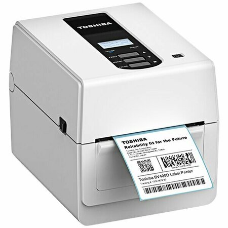 TOSHIBA BV410D 4'' 300 DPI Direct Thermal Barcode Printer with White Finish - Ethernet/USB 105BV410DTQM